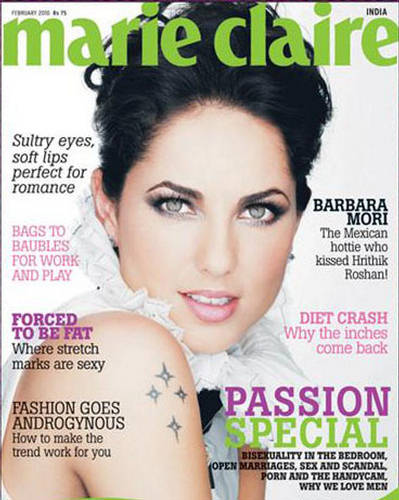 Mexican actress Barbara Mori is featured in Marie Claire India's February