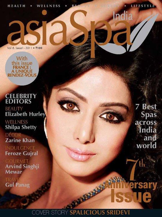 Sridevi looking beautiful as ever on the cover of Asia Spa magazine